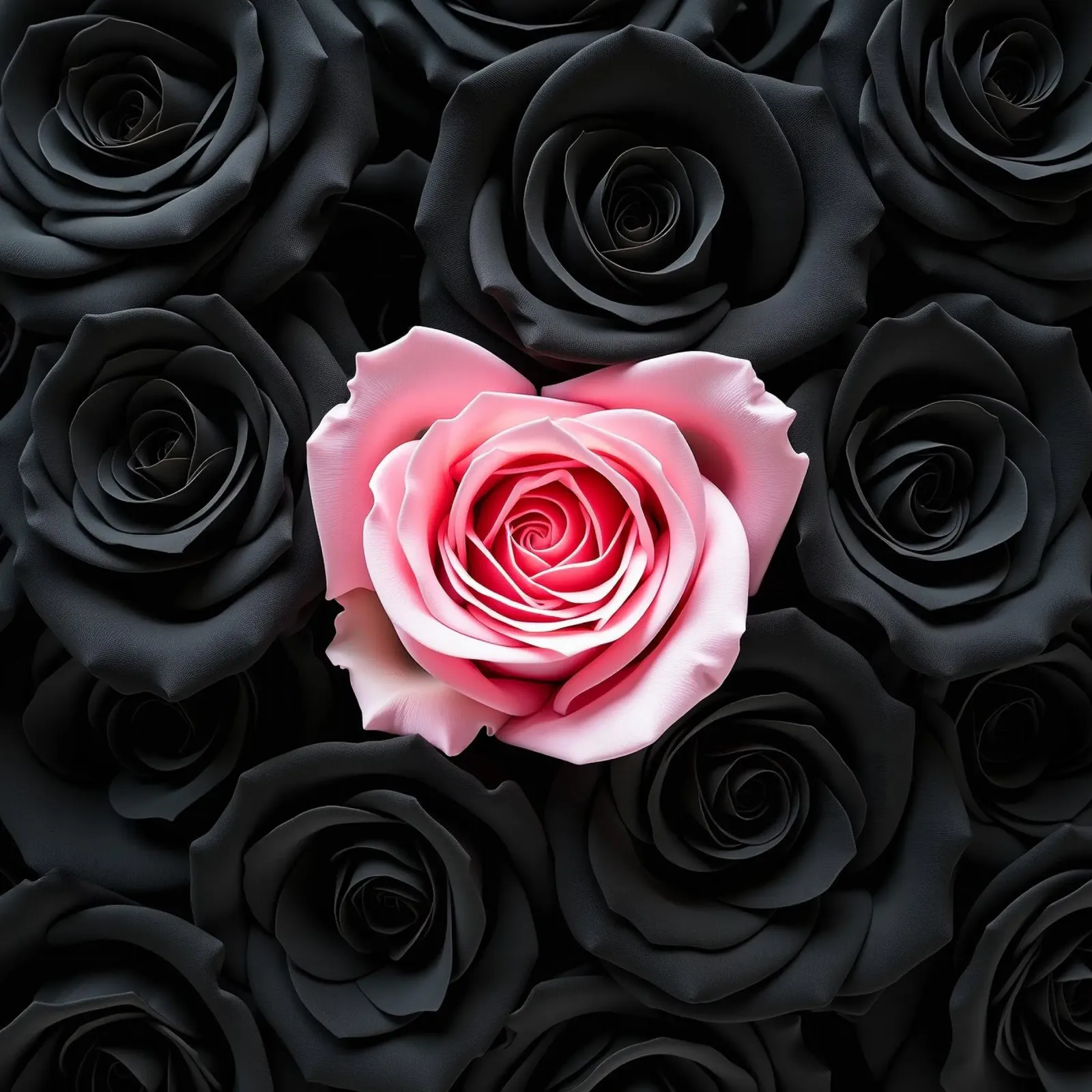 Rose_nere_rosa_1 poster con telaio in alluminio da Farb- und Blütenzauber by LK