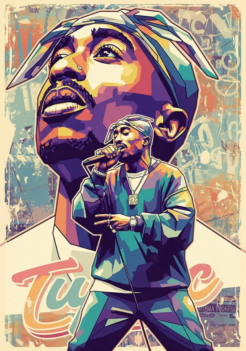 Tupac Shakur la leggenda tela con Cornice a cassetta da Hantamrata