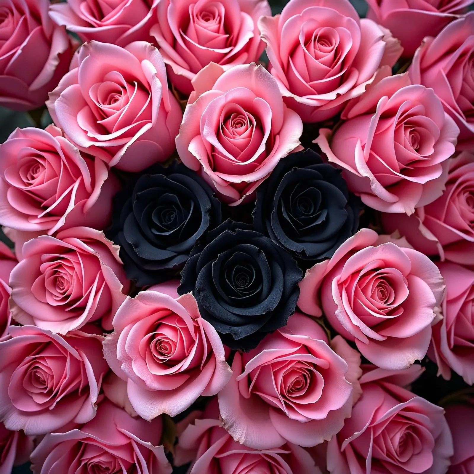 Rose_rosa_nero_2 poster con telaio in alluminio da Farb- und Blütenzauber by LK