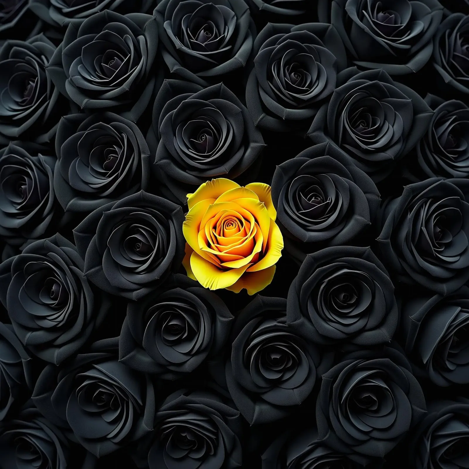 Rose_nere_gialle_1 poster con telaio in alluminio da Farb- und Blütenzauber by LK