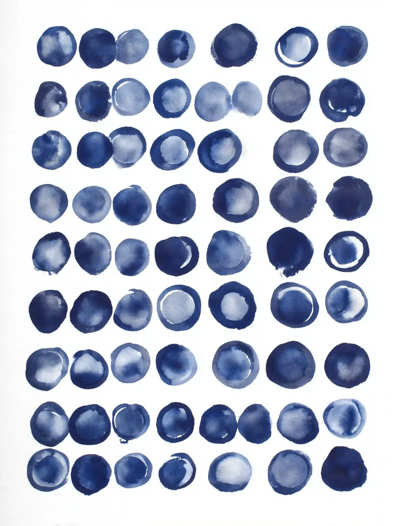 Cerchi indaco poster con telaio in plastica da Seed & Signal