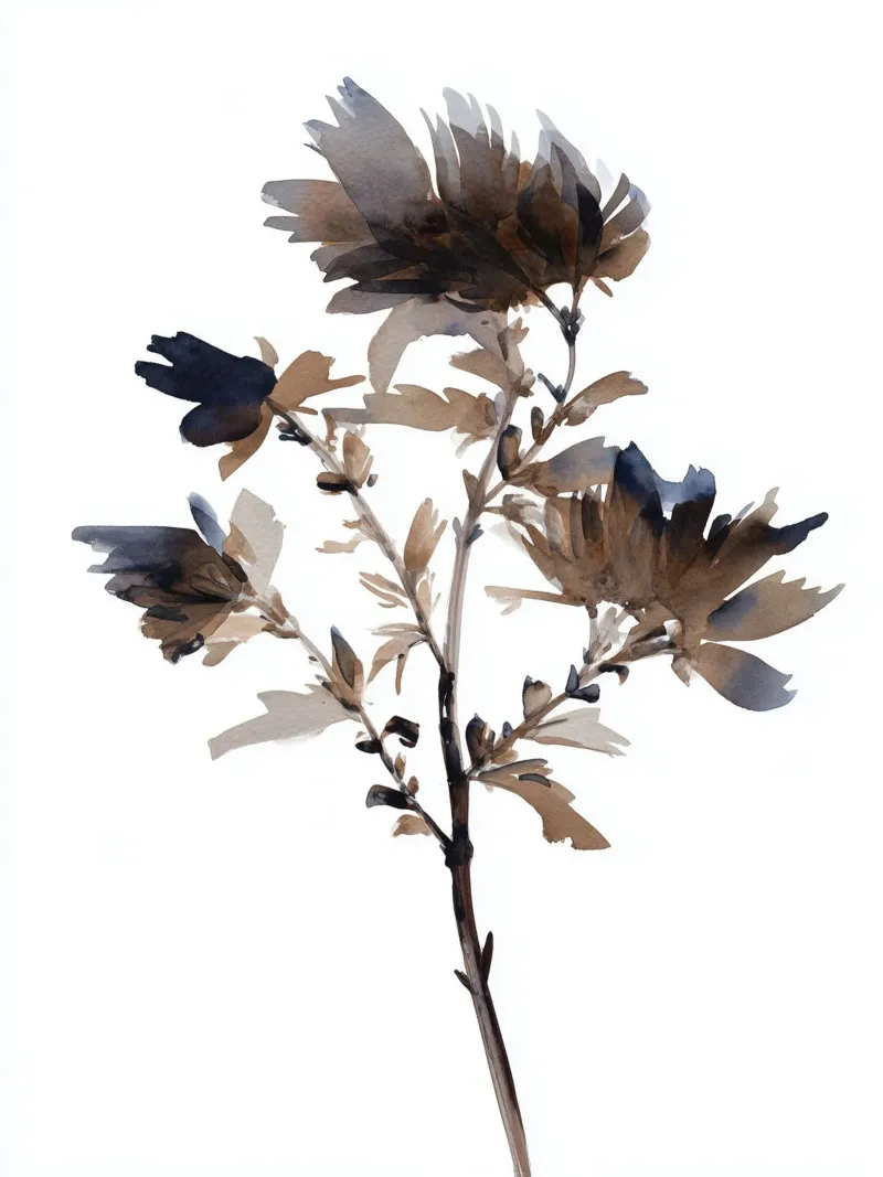 Sepia Bloom poster con telaio in plastica da Sophia Calder Studio