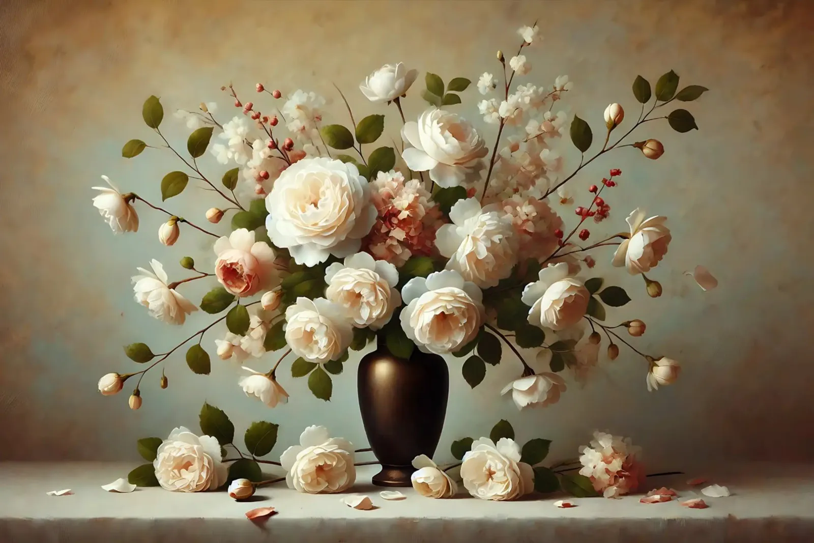 Bouquet di gardenia vittoriana tela con Cornice a cassetta da VintageBotanics