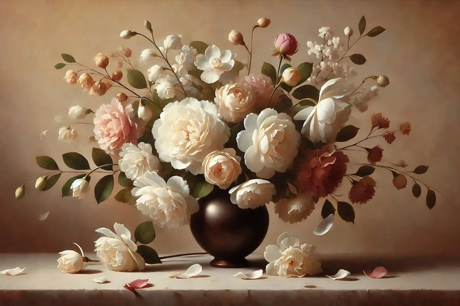 Bouquet di gardenia vittoriana tela con Cornice a cassetta da VintageBotanics
