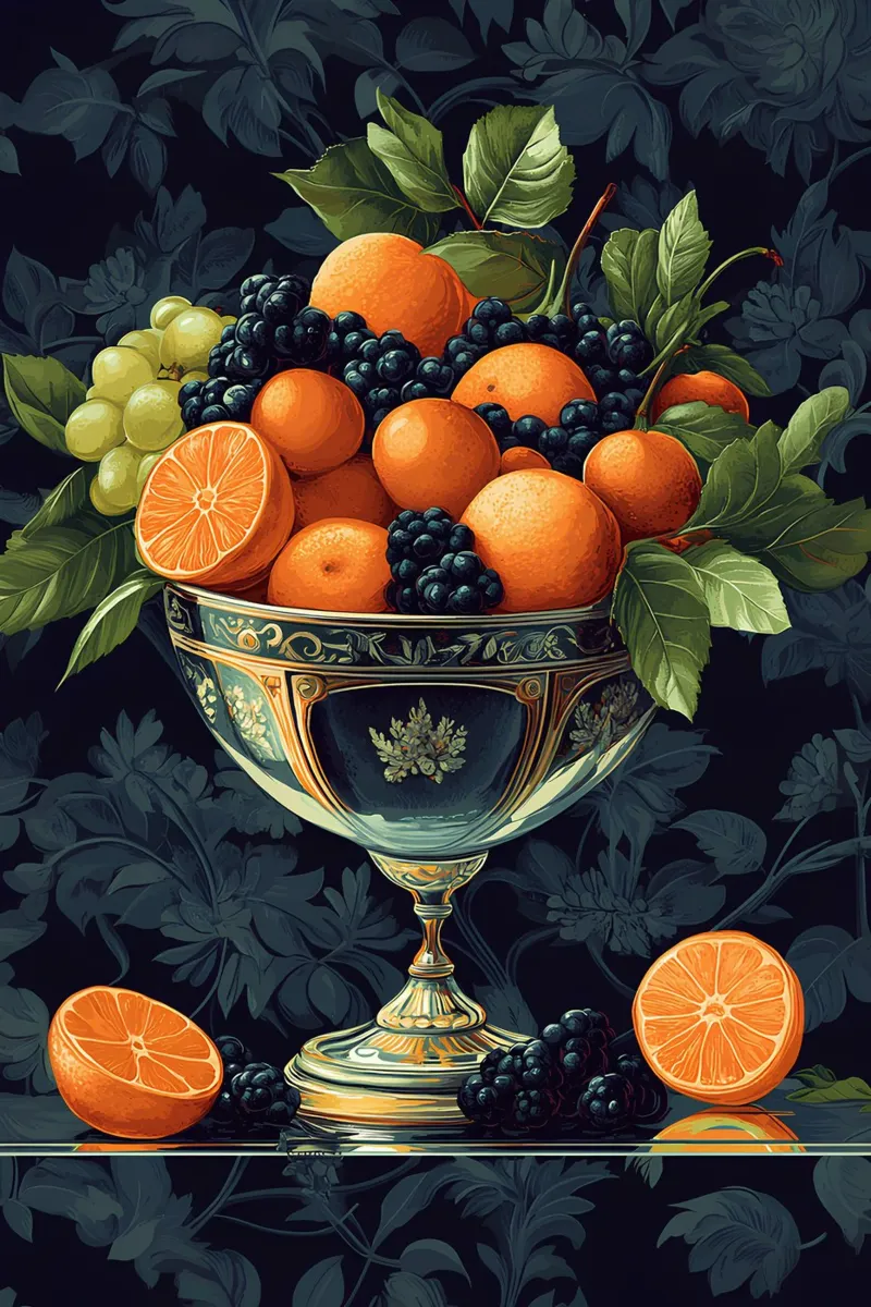 Elegante ciotola per la frutta poster da Art-Nouveau-Dsg