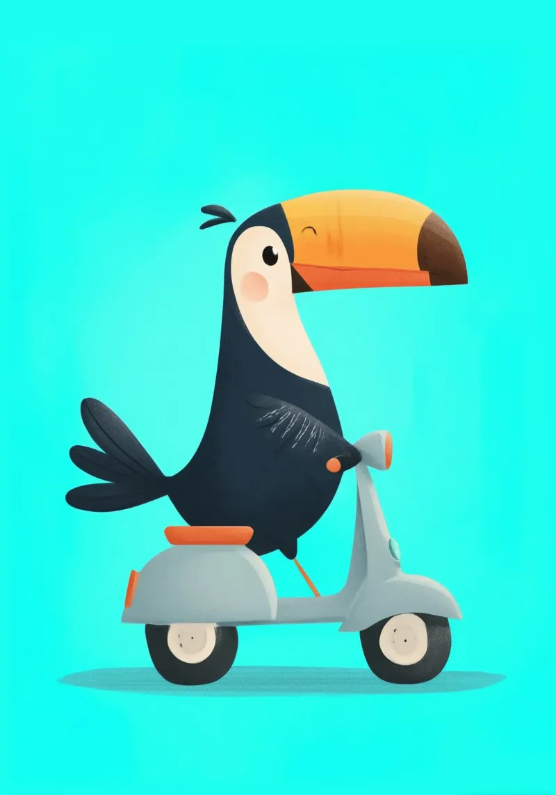 Scooter Toucan poster con telaio in plastica da Kiara
