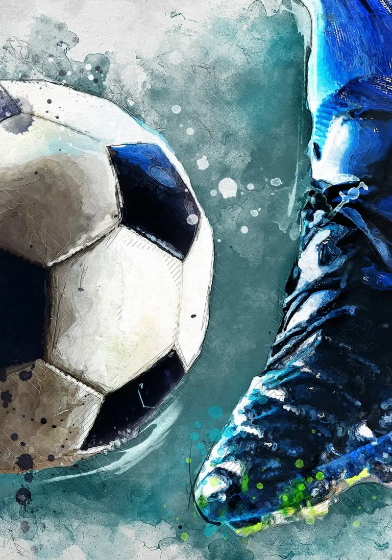 Giocatore di calcio sport art 2 pannello forex da Justyna Jaszke JBJart
