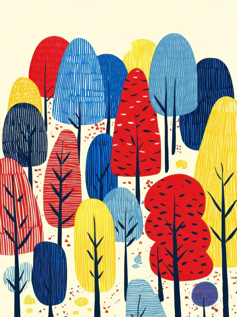Abstract Bos Illustratie canvas met Baklijst van Noah Bouchard