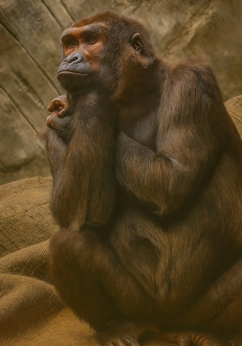 monkey animal photography canvas with Floater frame by raflessia