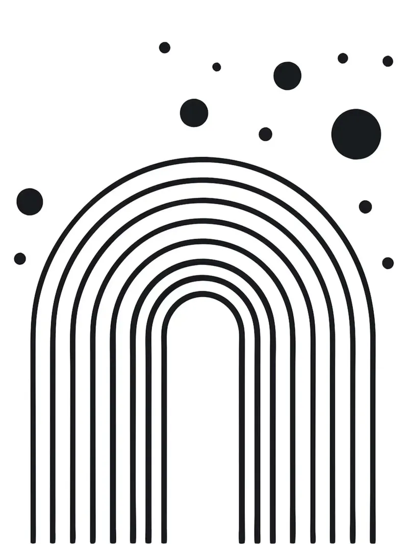 Arte dell'arcobaleno in bianco e nero poster da Ethan Smith