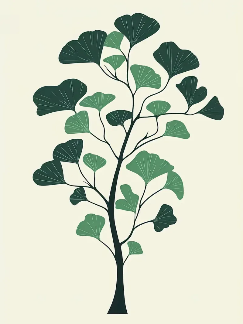 Illustrazione dell'albero di ginkgo poster con telaio in plastica da Charlotte Gagnon