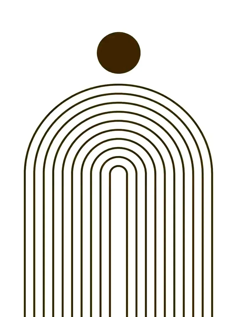 Archi d'oro Arte astratta poster con telaio in plastica da Charlotte Gagnon