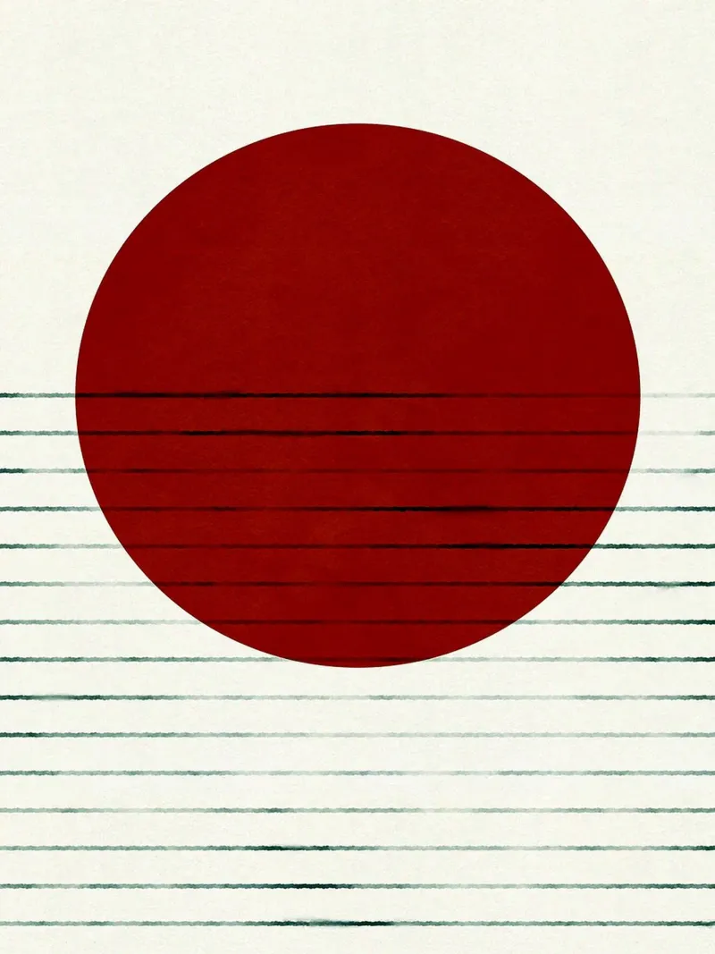 Cerchio rosso Arte minimalista poster con telaio in plastica da Hiroto Mori