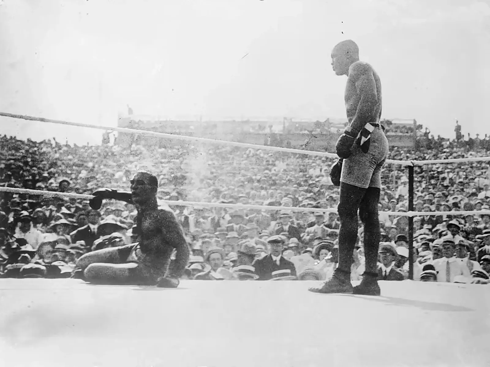 James Jeffries vs Jack Johnson lienzo con Marco flotante de tobyrmattie
