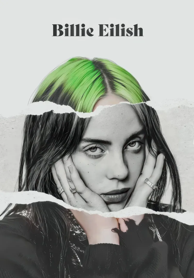 capelli verdi - billie eilish tela con Cornice a cassetta da AudioLibrary