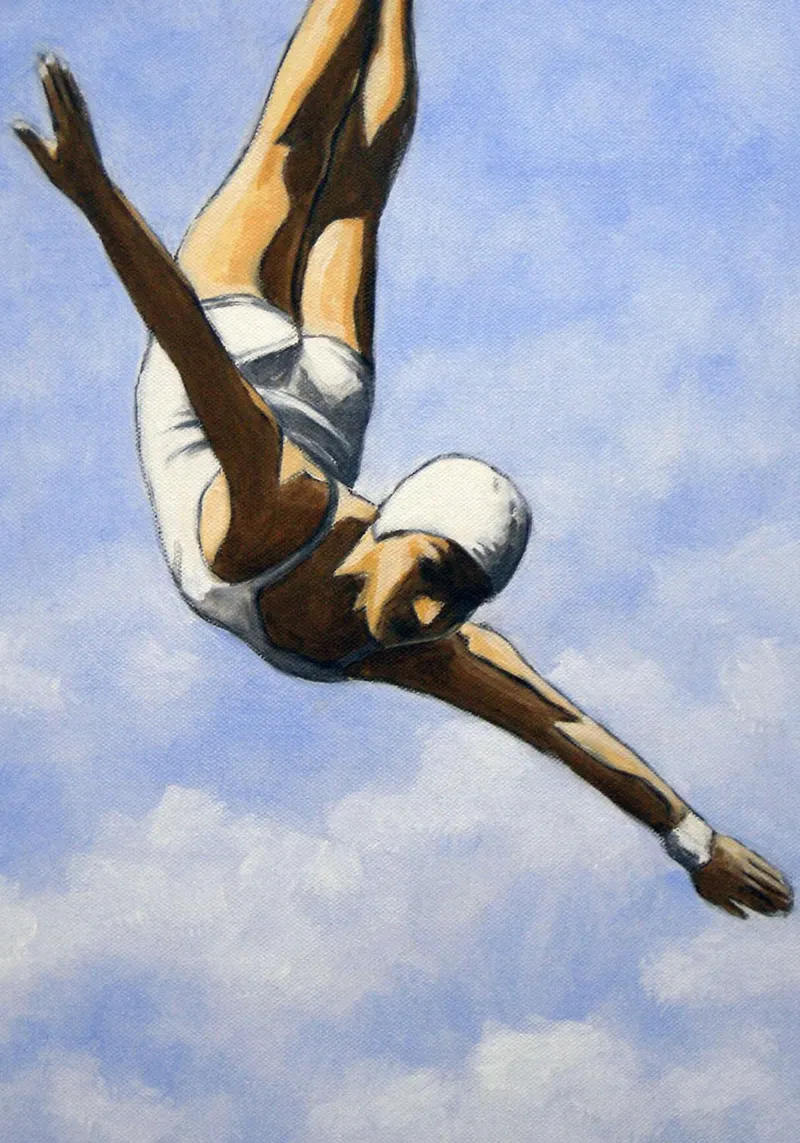 Duiker in de wolken II canvas met Baklijst van Wallace