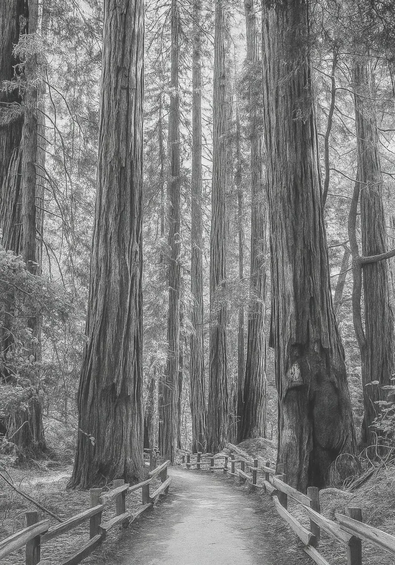 strada forestale fotografia in bianco e nero poster da roosses
