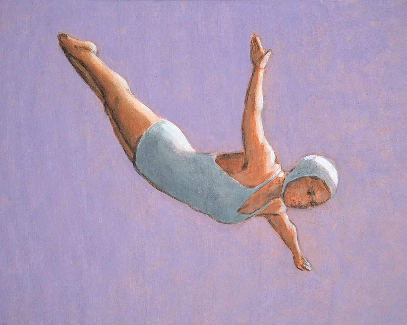 Lavanda High Diver poster con telaio in alluminio da Wallace