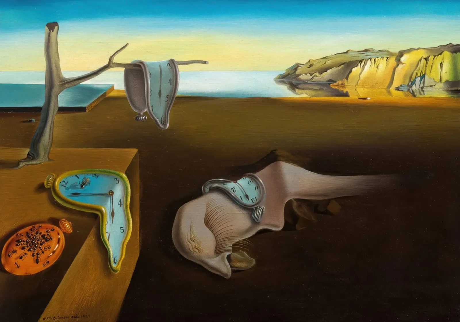 Salvador Dali - The Persistence of Memory, 1931 canvas with Floater frame by Rayretr