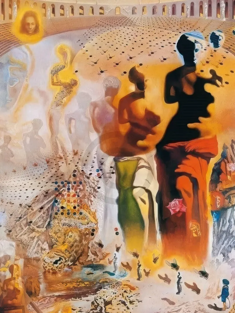 Salvador Dali - Hallucinogene kunstdruk El torero canvas met Baklijst van Rayretr