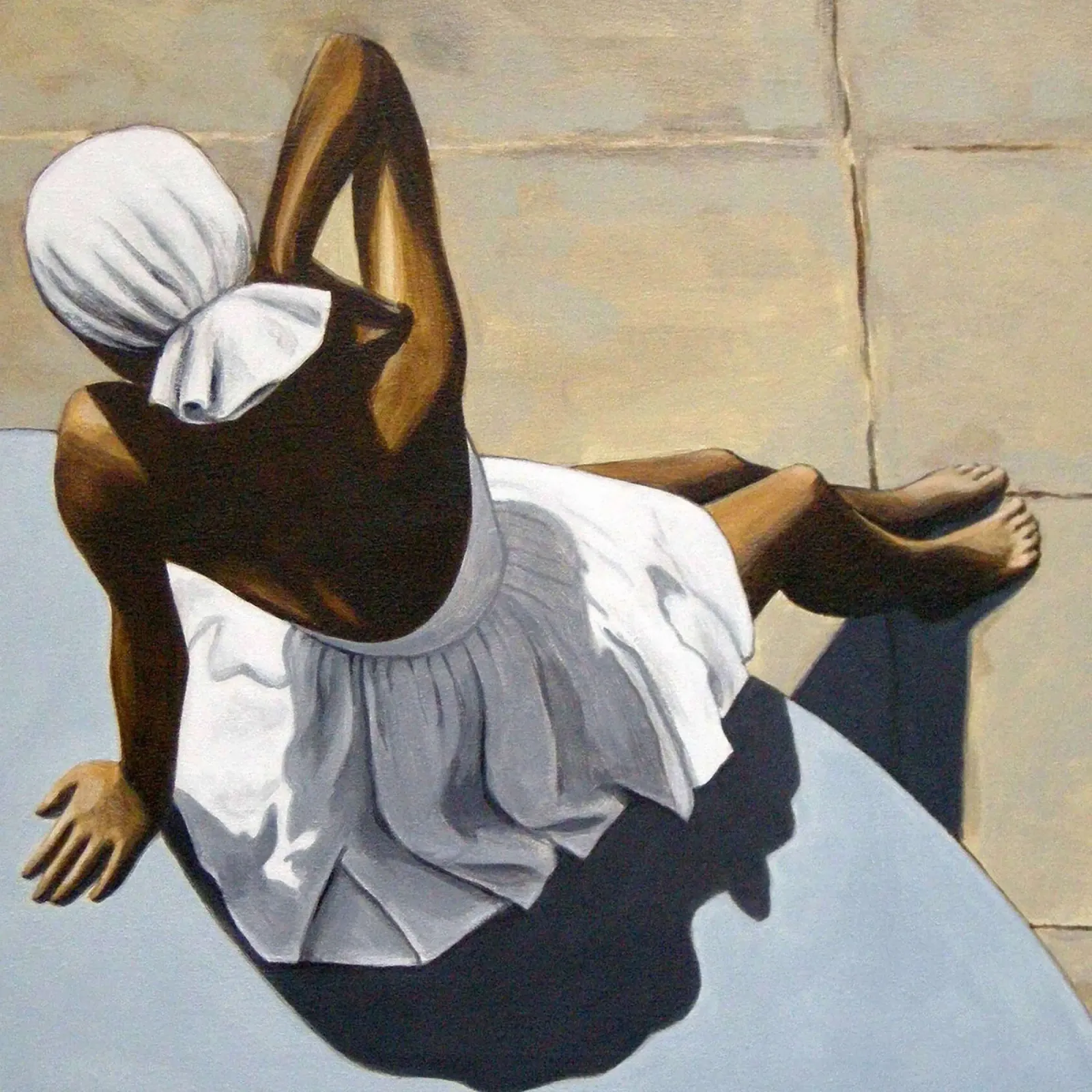 Retro swimsuit canvas with Floater frame by Wallace