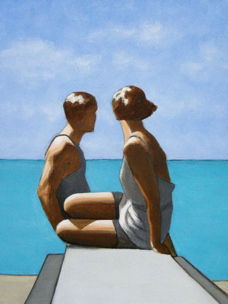 I bagnanti secondo George Hoyningen-Huene poster con telaio in plastica da Wallace