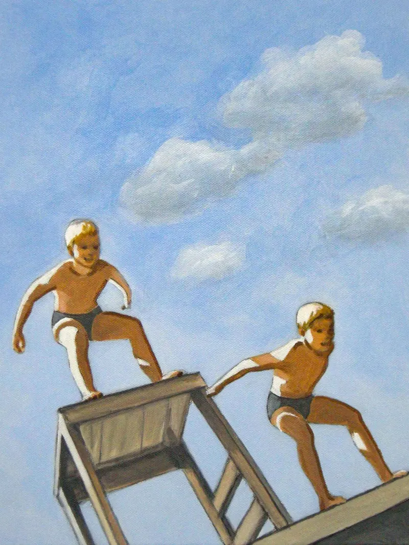 Dos niños buceadores poster de Wallace