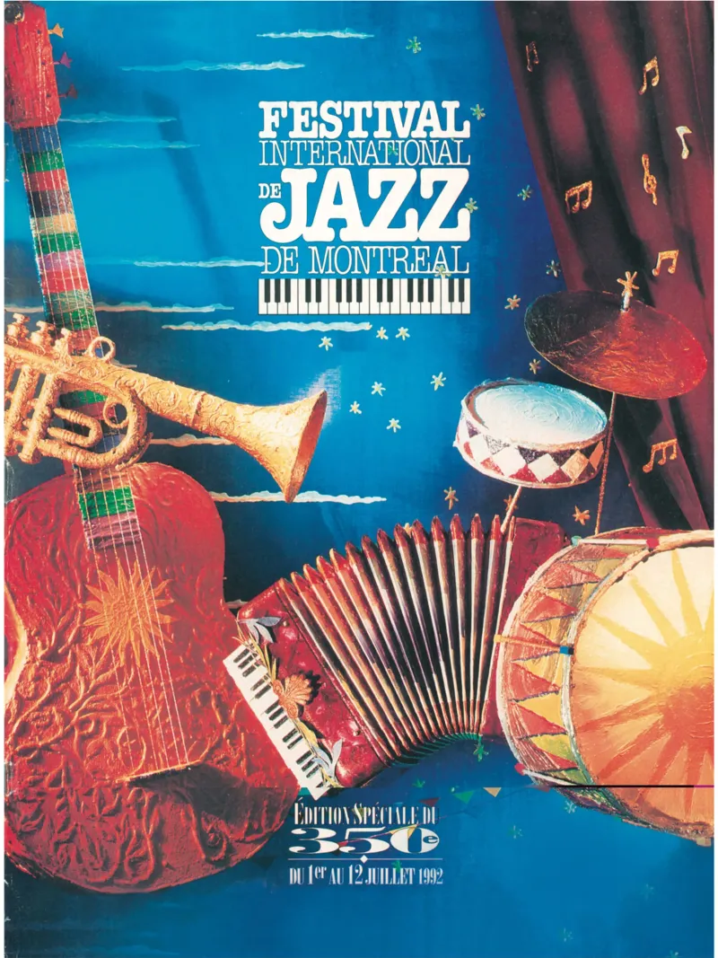 De Jazz Montreal - Strumento musicale tela con Cornice a cassetta da igoshartwrks