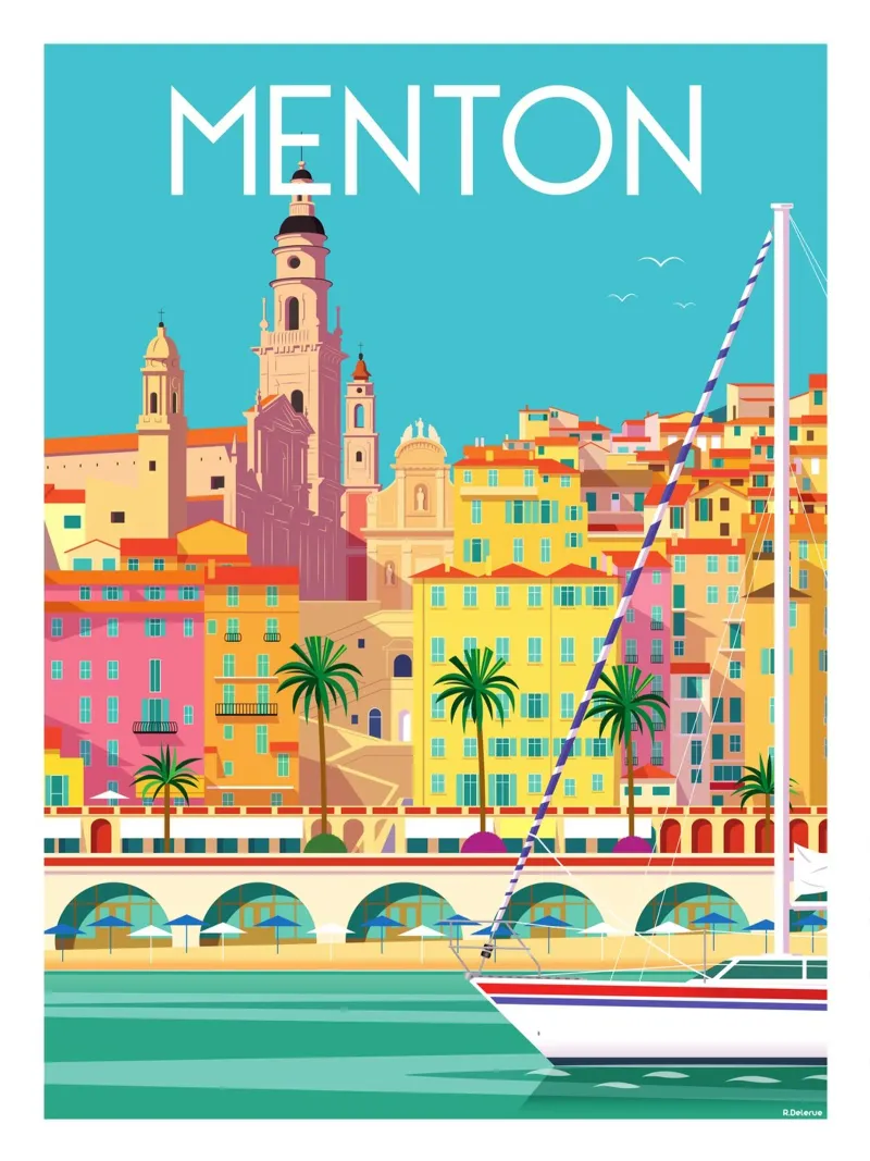 Menton tela con Cornice a cassetta da Raphaël Delerue