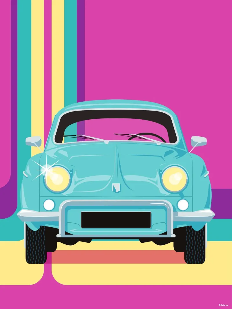 Renault Dauphine tela con Cornice a cassetta da Raphaël Delerue