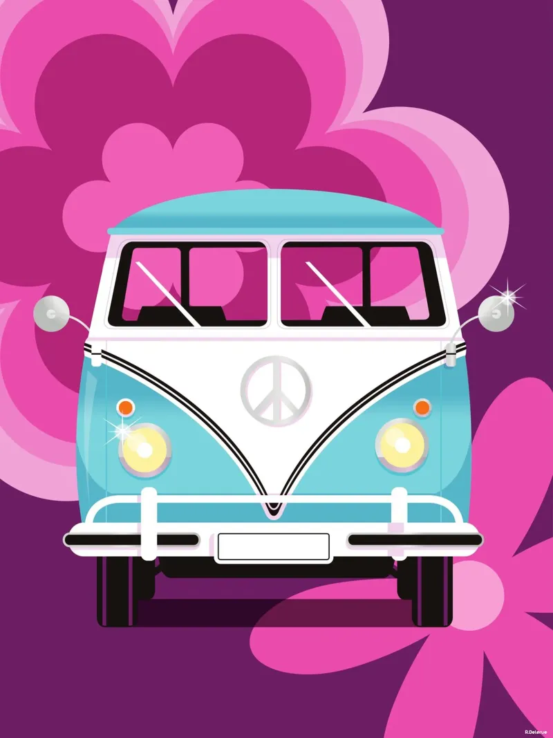 VW Combi T1 canvas met Baklijst van Raphaël Delerue