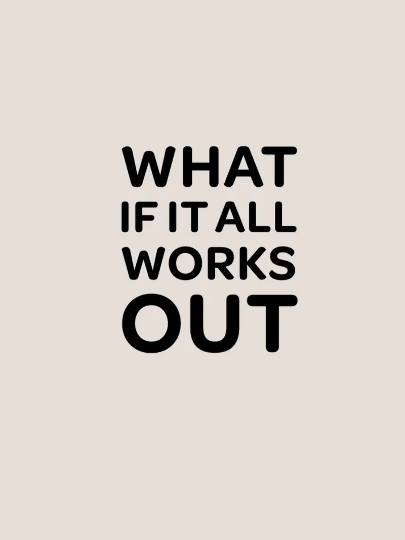 WHAT IF IT ALL WORKS OUT Sur Beige toile avec Caisse américaine de Alisa Knöß