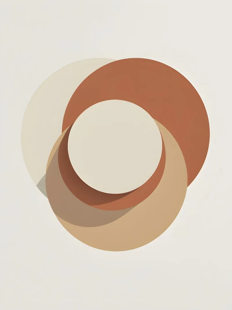 Drie overlappende cirkels canvas met Baklijst van Botanical Gallery
