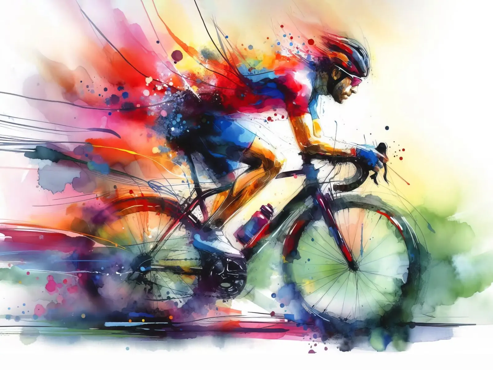 Ciclista in acquerello poster da 🥝 KIWI STORE
