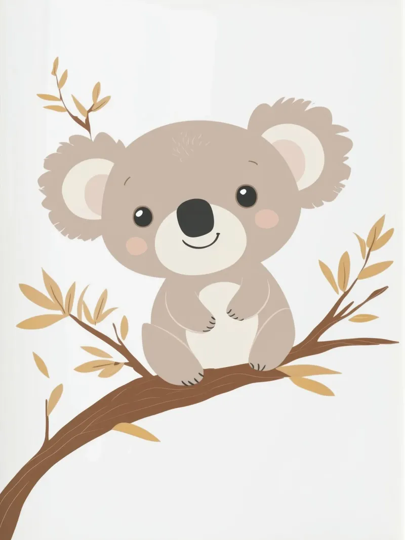 Whimsical Koala canvas with Floater frame by Happy Littles
