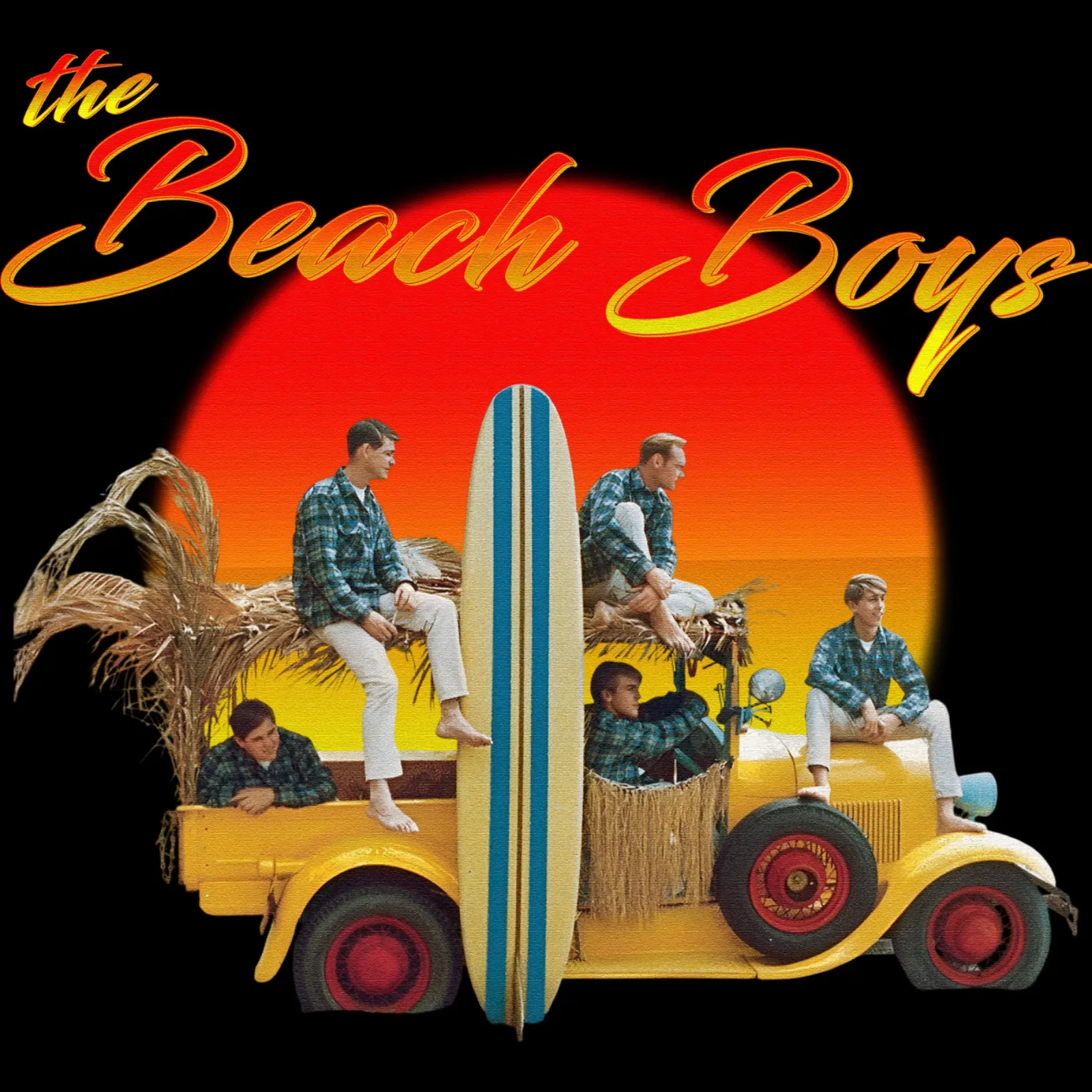 Maglietta classica dei Beach Boys poster con telaio in legno da 21grams_records