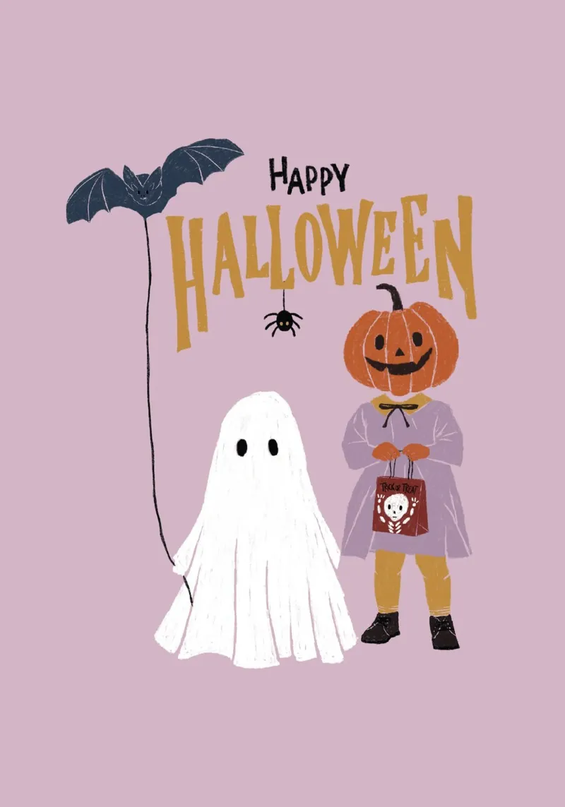 Happy Halloween tela con Cornice a cassetta da modeern