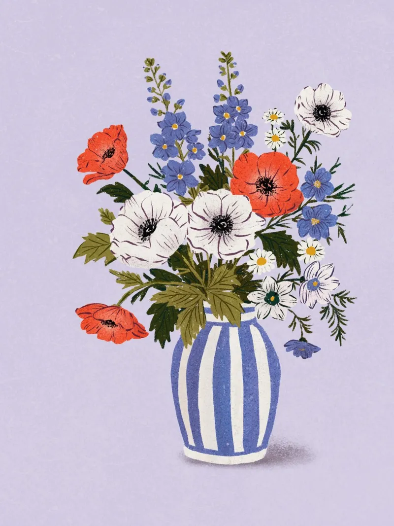 Vase mit Blumen poster da modeern