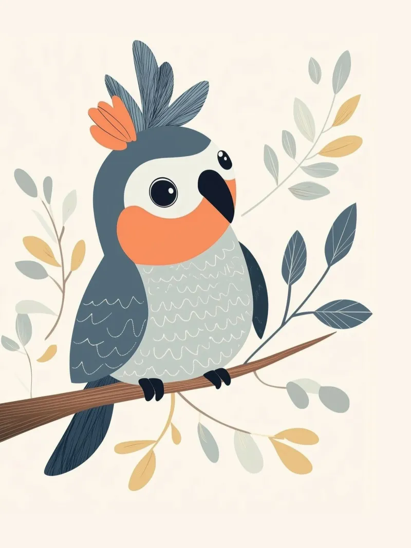 Pappagallo stravagante poster con telaio in legno da Happy Littles