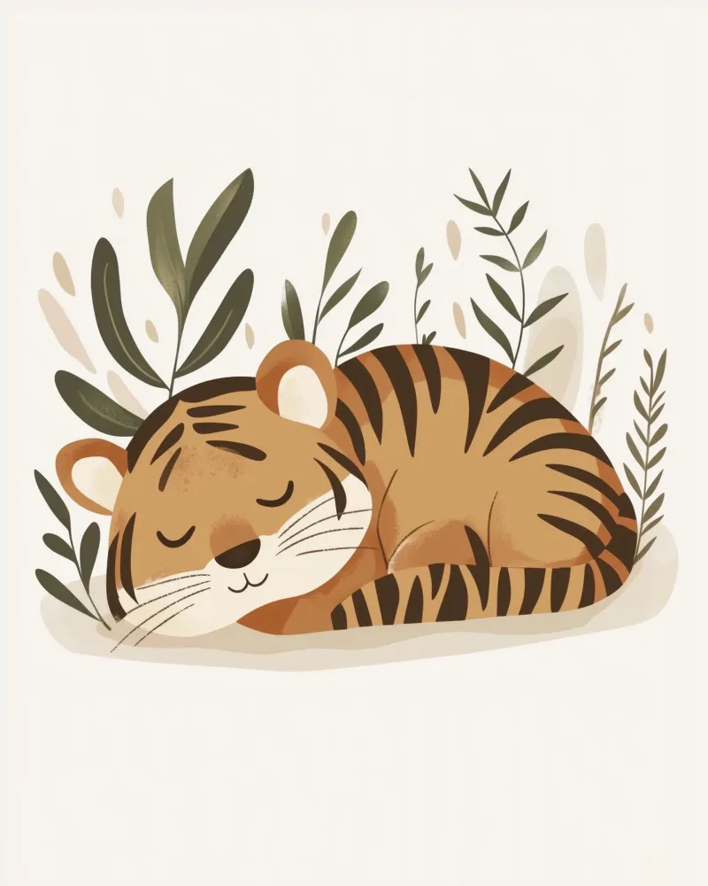 Tigre stravagante tela con Cornice a cassetta da Happy Littles