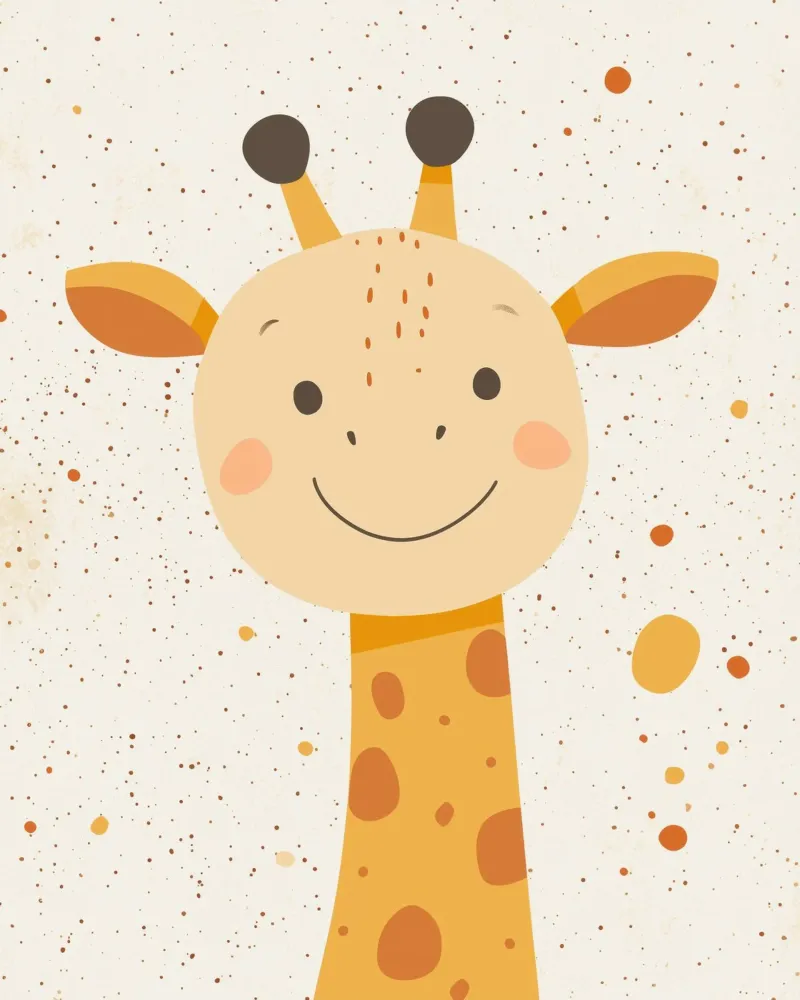 Giraffa stravagante tela con Cornice a cassetta da Happy Littles