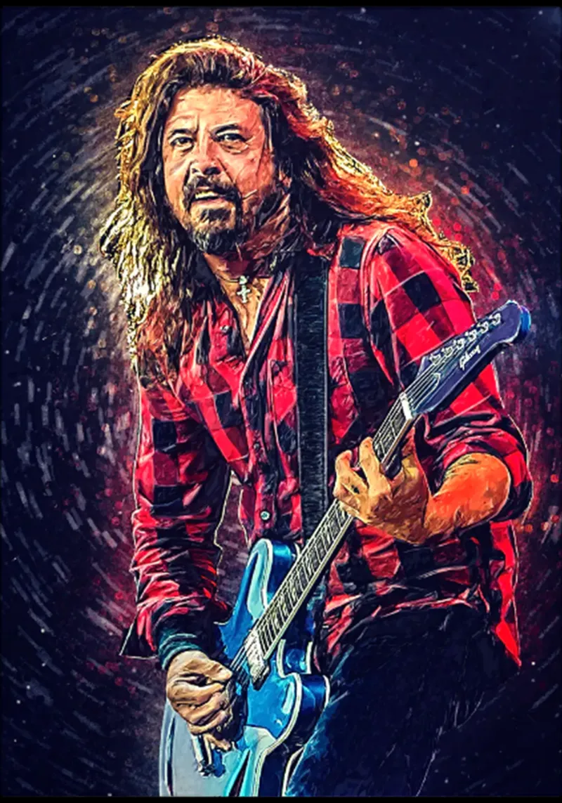 Dave Grohi Rock Band lienzo con Marco flotante de eliouxence