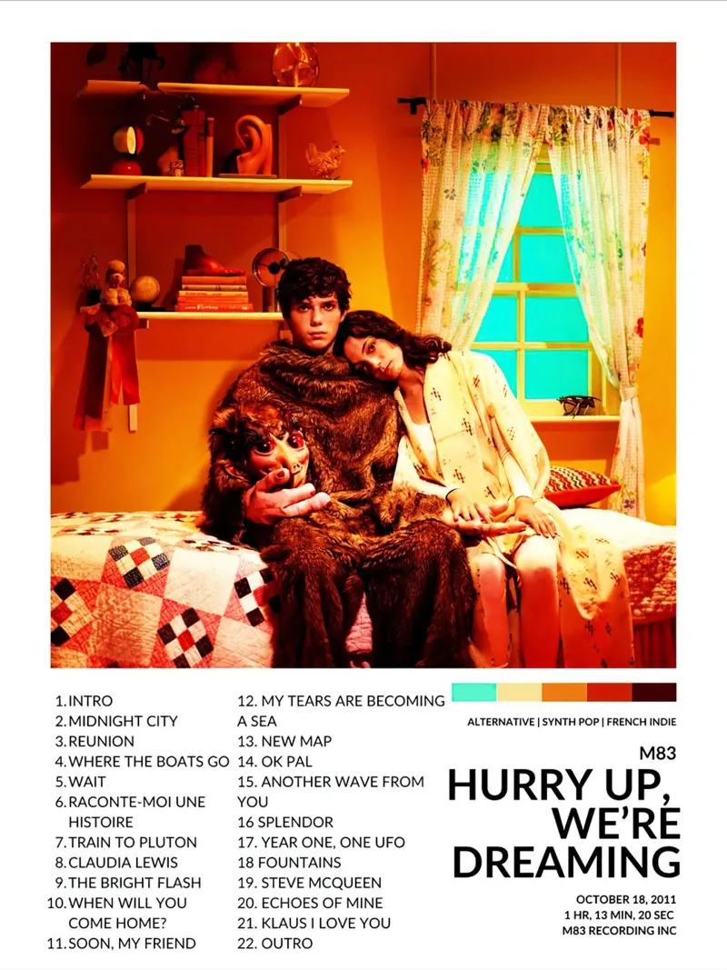 M83 Hurry Up We're Dreaming canvas met Baklijst van Roronoa7