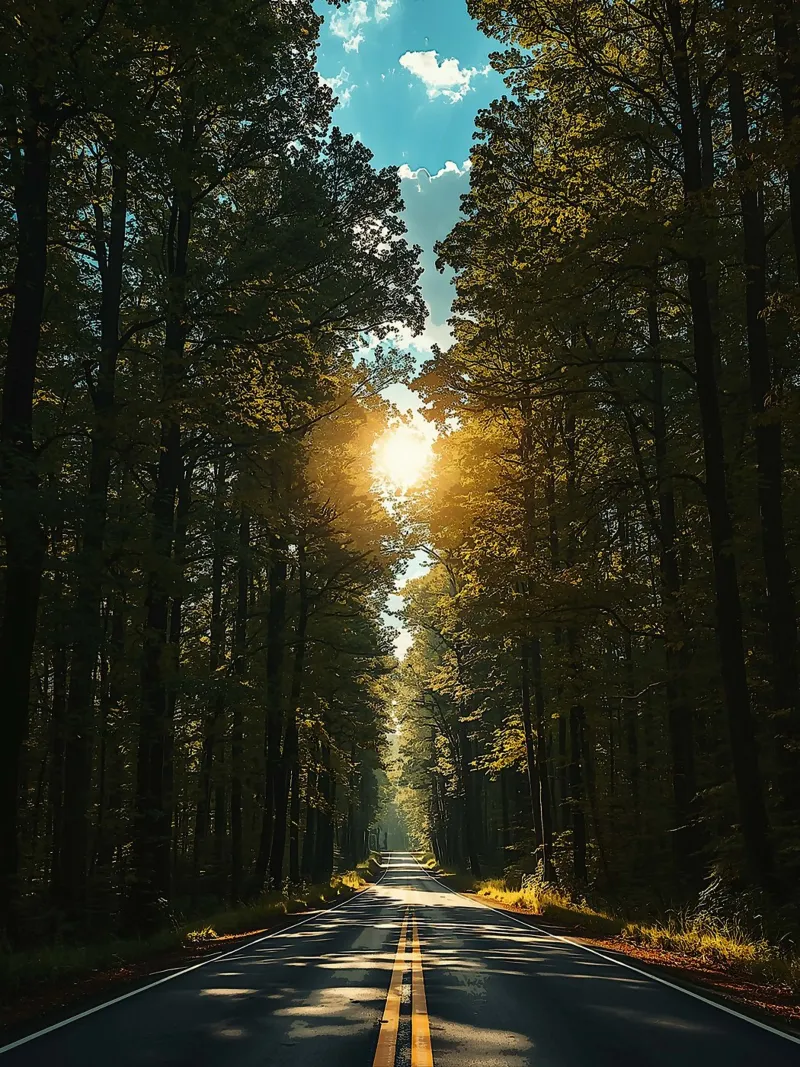 Viaggio nella foresta illuminata dal sole tela con Cornice a cassetta da van hellen