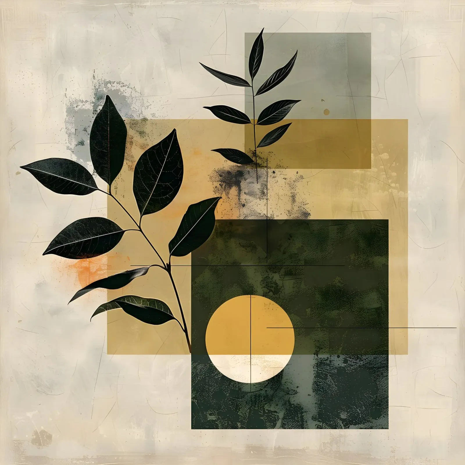 Geometria minimale con botanica tela da LaylaOzHome