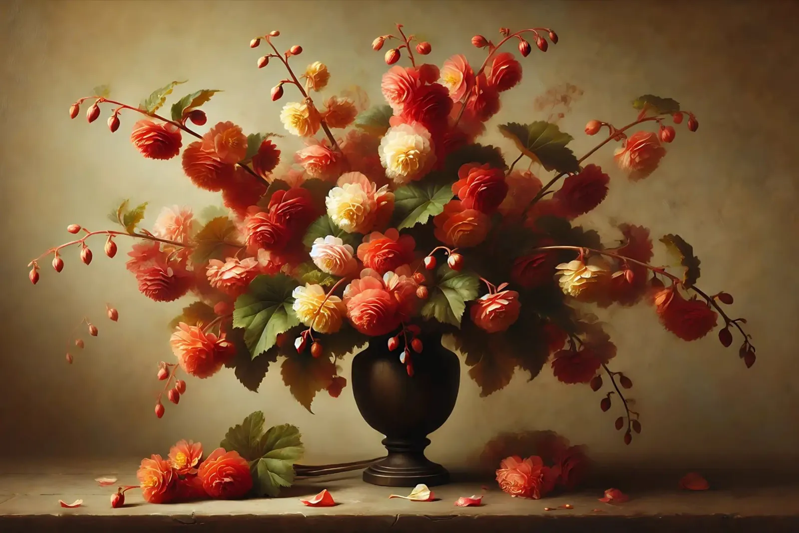 Bouquet di begonie vittoriane poster da VintageBotanics