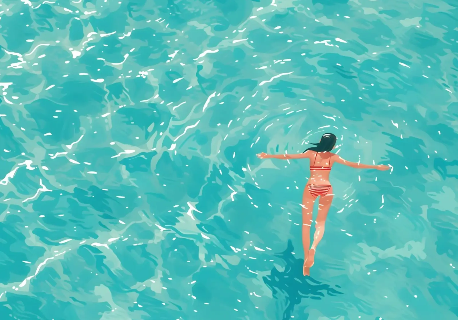 Drijvend in de zee, serene oceaan kunst canvas met Baklijst van dawnthesea