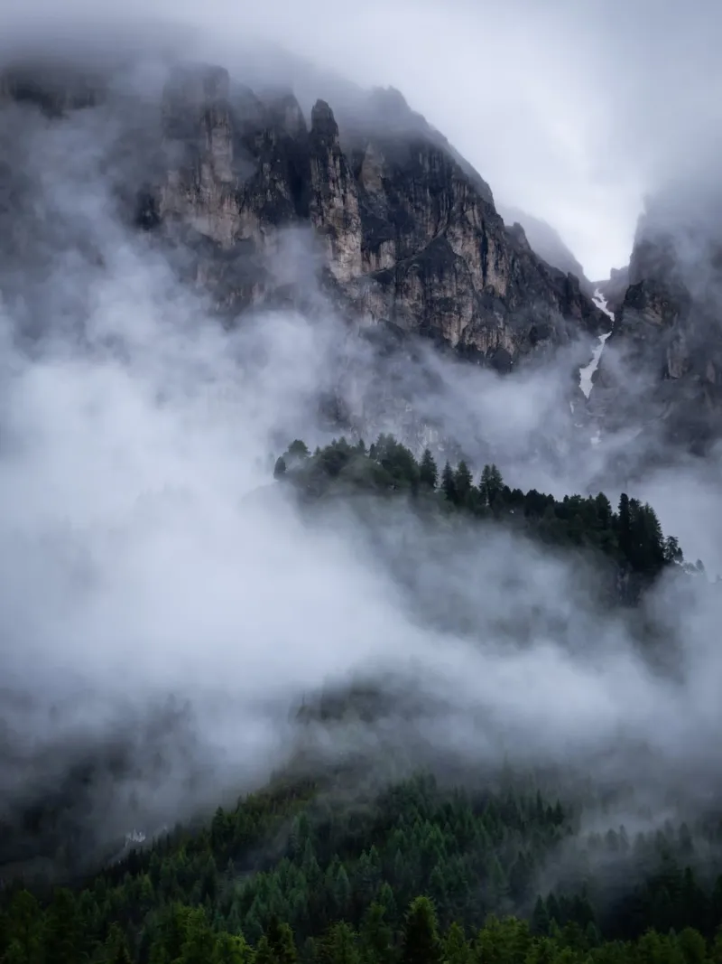 misty mountains in the dolomites poster with plastic frame by karijn_landscapes