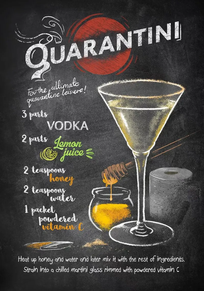 Quarantini poster con telaio in alluminio da mesa