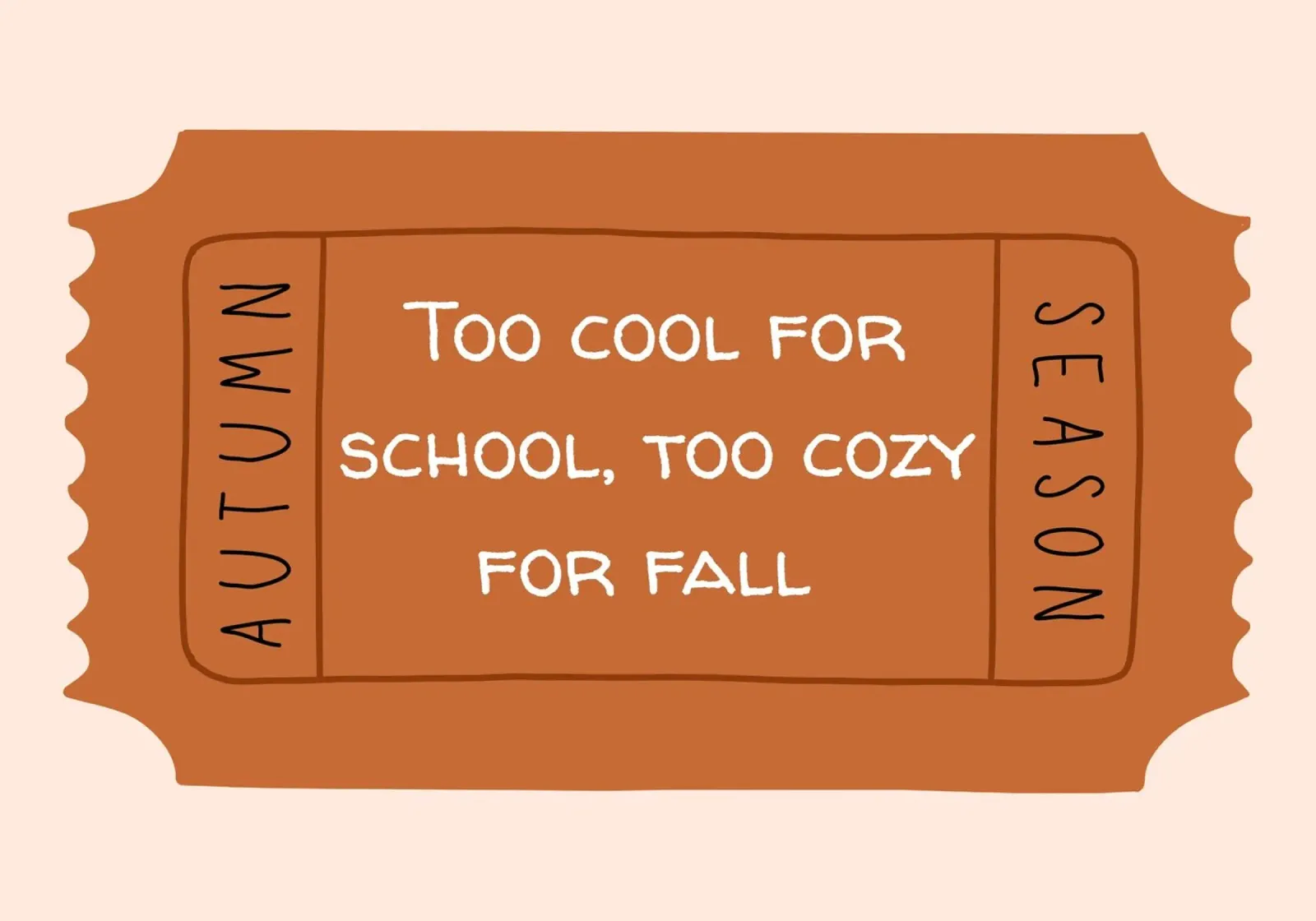 "Troppo figo per la scuola": un divertente biglietto d'autunno tela con Cornice a cassetta da vintagepod